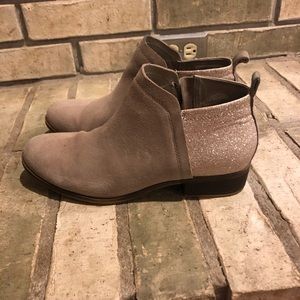 Toms booties with glitter heel